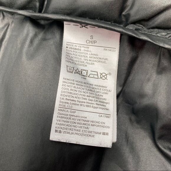 Gap Black Puffer Jacket Small - Picture 6 of 7